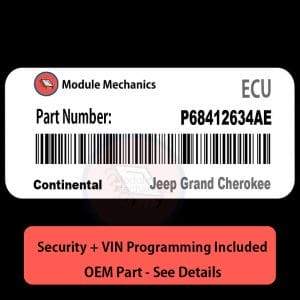 P68412634AE ECU with PROGRAMMING - VIN & Security | Jeep Grand Cherokee  | ECM PCM Engine Control Computer OEM