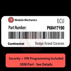 P68417190 ECU with PROGRAMMING - VIN & Security | Dodge Grand Caravan  | ECM PCM Engine Control Computer OEM