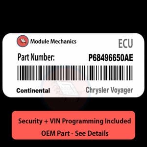 P68496650AE ECU with PROGRAMMING - VIN & Security | Chrysler Voyager  | ECM PCM Engine Control Computer OEM