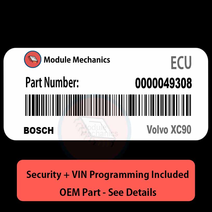 0000049308 ECU with PROGRAMMING - VIN & Security | Volvo XC90 | ECM PCM Engine Control Computer OEM 0000049308 ECU with PROGRAMMING - VIN & Security | Volvo XC90 | ECM PCM Engine Control Computer OEM