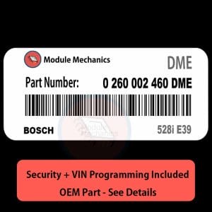 0 260 002 460 DME ECU with PROGRAMMING - VIN & Security | 528i E39  | ECM DME Engine Control Computer OEM