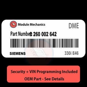 0 260 002 642                    ECU with PROGRAMMING - VIN & Security | 330i E46  | ECM DME Engine Control Computer OEM