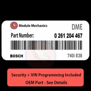 0 261 204 467 ECU with PROGRAMMING - VIN & Security | 740i E38  | ECM DME Engine Control Computer OEM