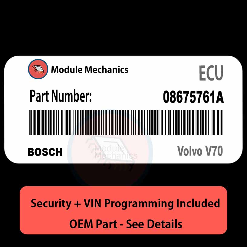 08675761A ECU with PROGRAMMING - VIN & Security | Volvo V70 | ECM PCM Engine Control Computer OEM 08675761A ECU with PROGRAMMING - VIN & Security | Volvo V70 | ECM PCM Engine Control Computer OEM
