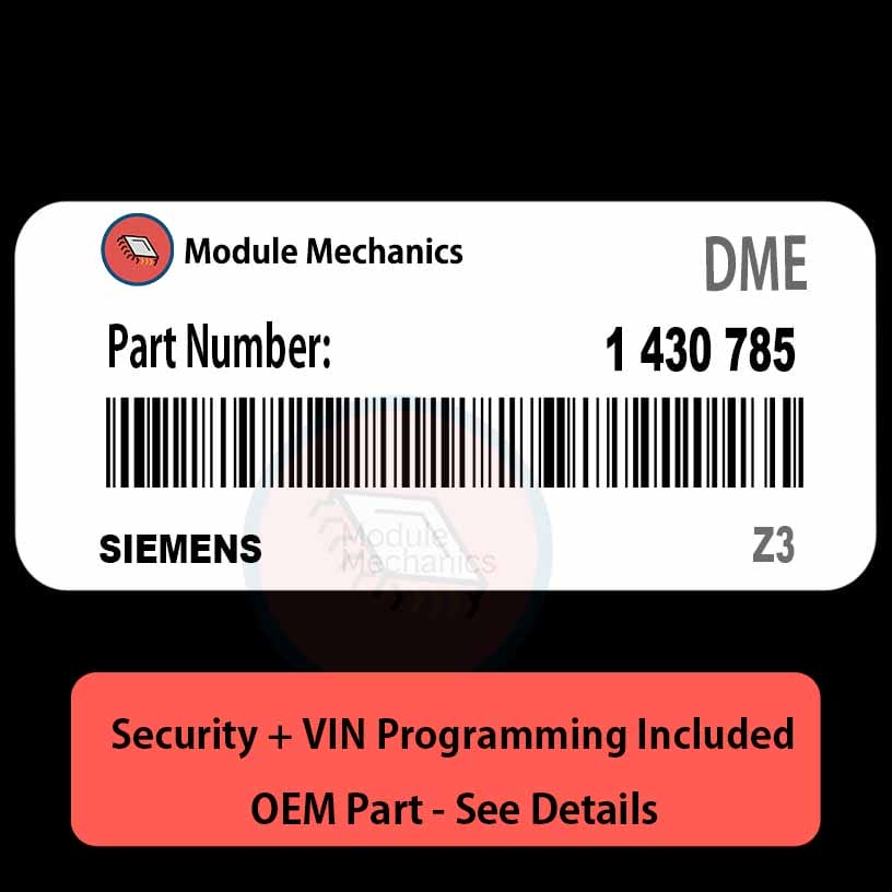 1 430 785 ECU with PROGRAMMING - VIN & Security | Z3 | ECM DME Engine Control Computer OEM 1 430 785 ECU with PROGRAMMING - VIN & Security | Z3 | ECM DME Engine Control Computer OEM