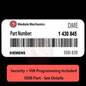 1 430 845Â ECU with PROGRAMMING - VIN & Security | 528i E39 | ECM DME Engine Control Computer OEM