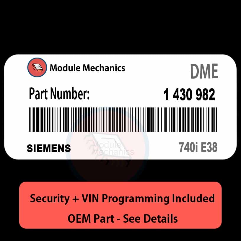 1 430 982 ECU with PROGRAMMING - VIN & Security | 740i E38 | ECM DME Engine Control Computer OEM 1 430 982 ECU with PROGRAMMING - VIN & Security | 740i E38 | ECM DME Engine Control Computer OEM