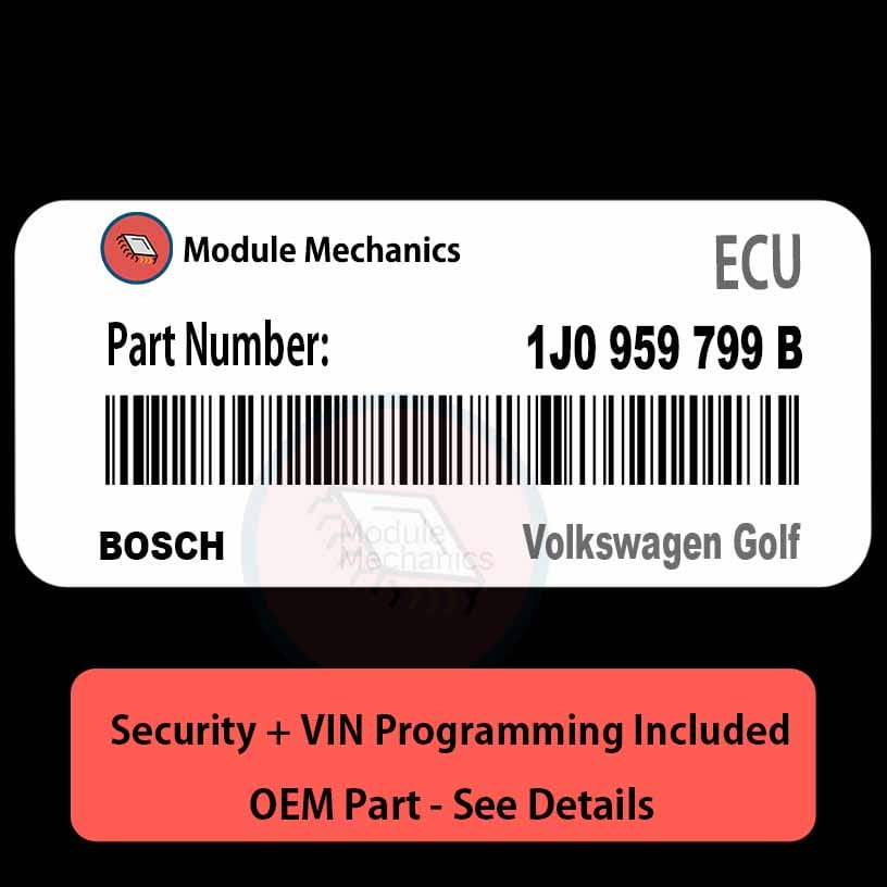 1J0 959 799 B ECU with PROGRAMMING - VIN & Security | Volkswagen Golf | ECM PCM Engine Control Computer OEM 1J0 959 799 B ECU with PROGRAMMING - VIN & Security | Volkswagen Golf | ECM PCM Engine Control Computer OEM