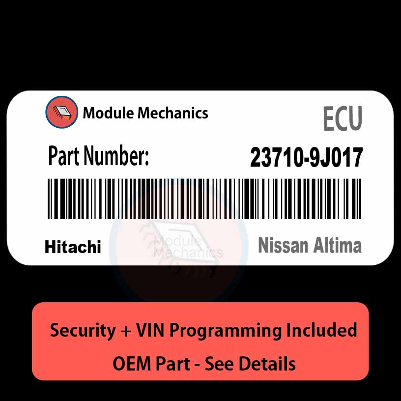 23710-9J017 ECU with PROGRAMMING - VIN & Security | Nissan Altima | ECM PCM Engine Control Computer OEM 23710-9J017 ECU with PROGRAMMING - VIN & Security | Nissan Altima | ECM PCM Engine Control Computer OEM