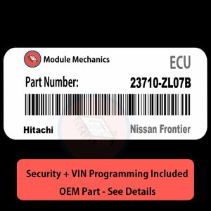 23710-ZL07B ECU with PROGRAMMING - VIN & Security | Nissan Frontier | ECM PCM Engine Control Computer OEM