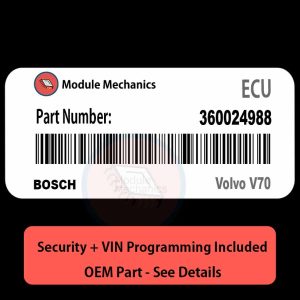 360024988 ECU with PROGRAMMING - VIN & Security | Volvo V70  | ECM PCM Engine Control Computer OEM