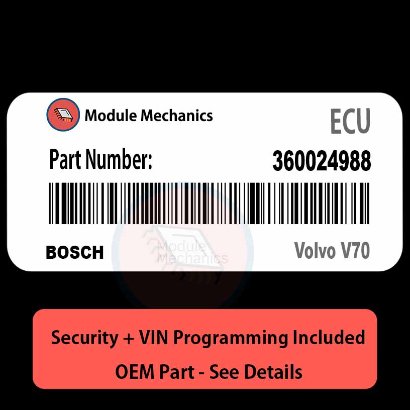 360024988 ECU with PROGRAMMING - VIN & Security | Volvo V70 | ECM PCM Engine Control Computer OEM 360024988 ECU with PROGRAMMING - VIN & Security | Volvo V70 | ECM PCM Engine Control Computer OEM