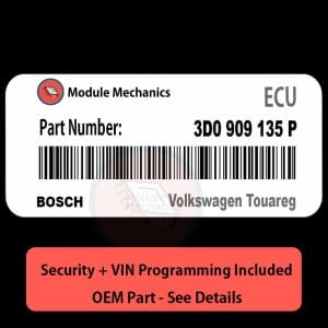 3D0 909 135 P ECU with PROGRAMMING - VIN & Security | Volkswagen Touareg  | ECM PCM Engine Control Computer OEM