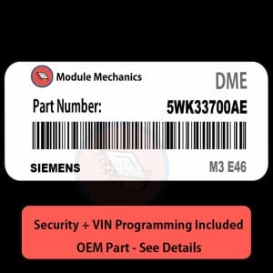 5WK33700AE ECU with PROGRAMMING - VIN & Security | M3 E46 | ECM DME Engine Control Computer OEM