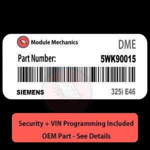 5WK90015 ECU with PROGRAMMING - VIN & Security | 325i E46  | ECM DME Engine Control Computer OEM