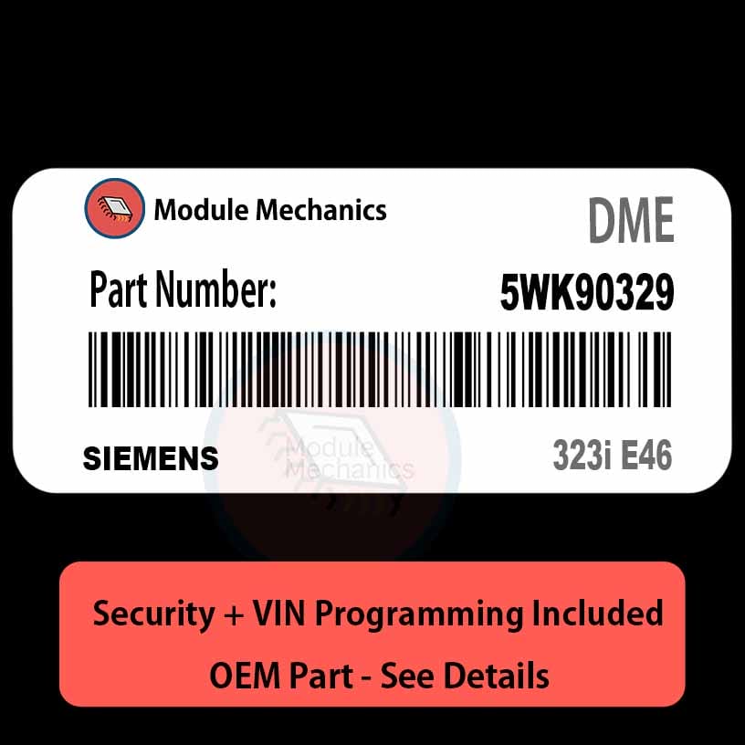 5WK90329 ECU with PROGRAMMING - VIN & Security | 323i E46 | ECM DME Engine Control Computer OEM 5WK90329 ECU with PROGRAMMING - VIN & Security | 323i E46 | ECM DME Engine Control Computer OEM