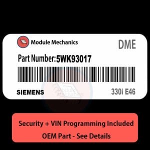 5WK93017                       ECU with PROGRAMMING - VIN & Security | 330i E46  | ECM DME Engine Control Computer OEM