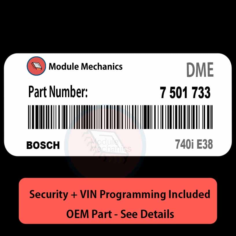 7 501 733 ECU with PROGRAMMING - VIN & Security | 740i E38 | ECM DME Engine Control Computer OEM 7 501 733 ECU with PROGRAMMING - VIN & Security | 740i E38 | ECM DME Engine Control Computer OEM