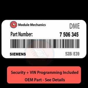 7 506 345Â ECU with PROGRAMMING - VIN & Security | 528i E39 | ECM DME Engine Control Computer OEM