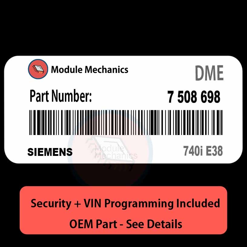 7 508 698 ECU with PROGRAMMING - VIN & Security | 740i E38 | ECM DME Engine Control Computer OEM 7 508 698 ECU with PROGRAMMING - VIN & Security | 740i E38 | ECM DME Engine Control Computer OEM