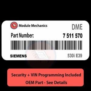 7 511 570 ECU with PROGRAMMING - VIN & Security | 530i E39  | ECM DME Engine Control Computer OEM