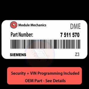 7 511 570 ECU with PROGRAMMING - VIN & Security | Z3 | ECM DME Engine Control Computer OEM