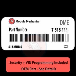 7 518 111 ECU with PROGRAMMING - VIN & Security | Z3 | ECM DME Engine Control Computer OEM