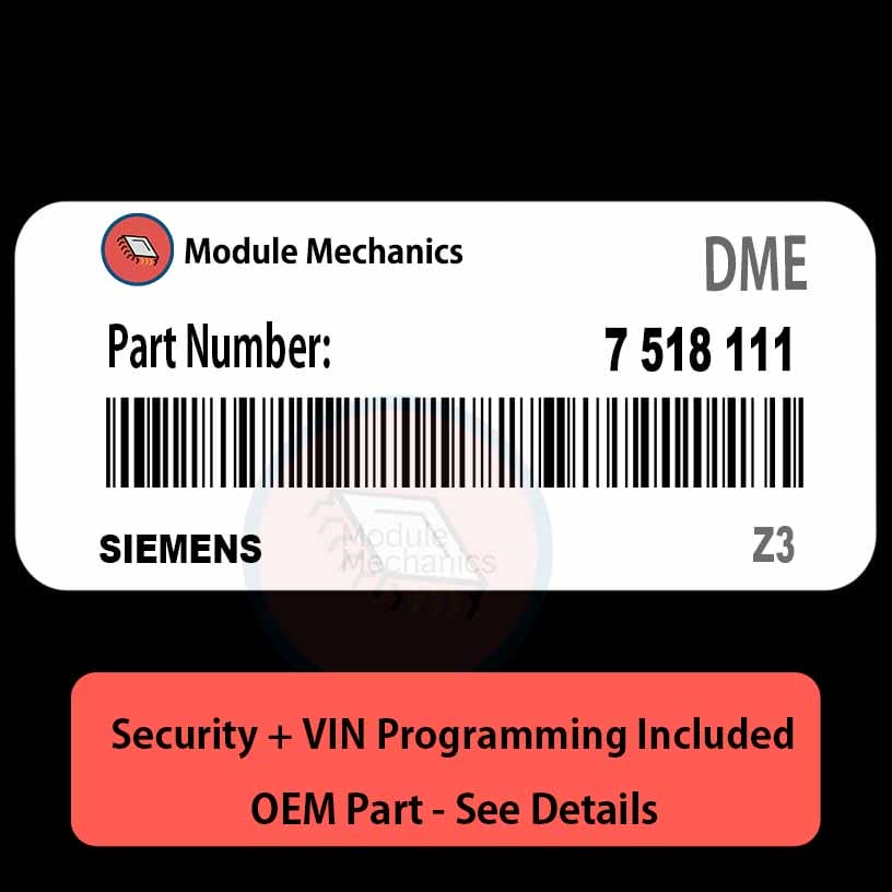 7 518 111 ECU with PROGRAMMING - VIN & Security | Z3 | ECM DME Engine Control Computer OEM 7 518 111 ECU with PROGRAMMING - VIN & Security | Z3 | ECM DME Engine Control Computer OEM