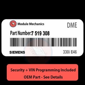 7 519 308                         ECU with PROGRAMMING - VIN & Security | 330i E46  | ECM DME Engine Control Computer OEM