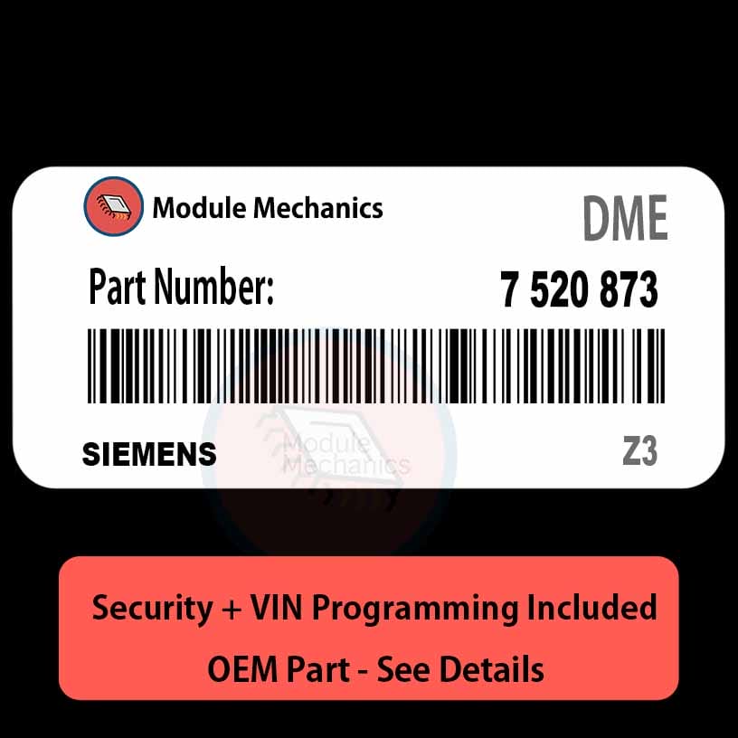 7 520 873 ECU with PROGRAMMING - VIN & Security | Z3 | ECM DME Engine Control Computer OEM 7 520 873 ECU with PROGRAMMING - VIN & Security | Z3 | ECM DME Engine Control Computer OEM
