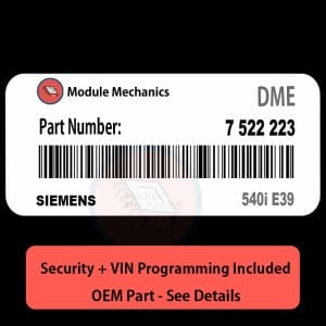7 522 223 ECU with PROGRAMMING - VIN & Security | 540i E39 | ECM DME Engine Control Computer OEM