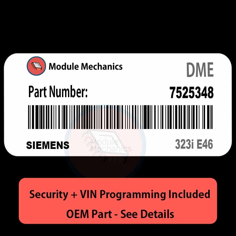 7525348 ECU with PROGRAMMING - VIN & Security | 323i E46 | ECM DME Engine Control Computer OEM 7525348 ECU with PROGRAMMING - VIN & Security | 323i E46 | ECM DME Engine Control Computer OEM