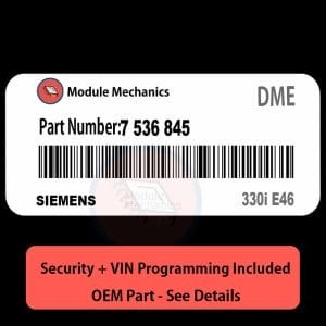 7 536 845                         ECU with PROGRAMMING - VIN & Security | 330i E46  | ECM DME Engine Control Computer OEM