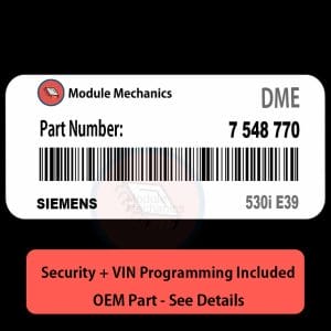 7 548 770 ECU with PROGRAMMING - VIN & Security | 530i E39  | ECM DME Engine Control Computer OEM