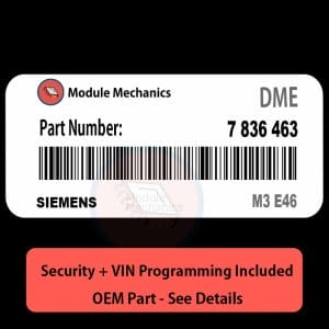 7 836 463 ECU with PROGRAMMING - VIN & Security | M3 E46 | ECM DME Engine Control Computer OEM