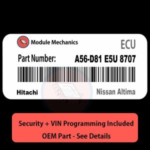 A56-D81 E5U 8707 ECU with PROGRAMMING - VIN & Security | Nissan Altima  | ECM PCM Engine Control Computer OEM