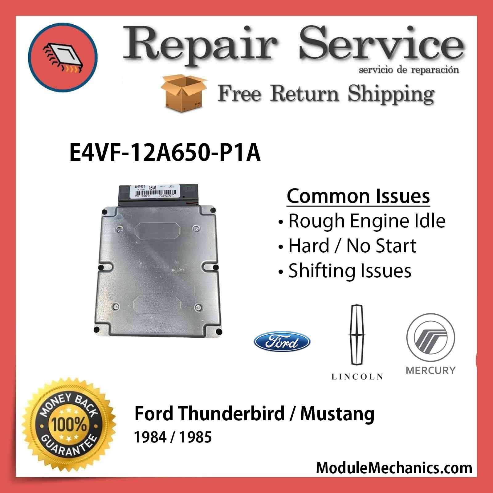 E4VF-12A650-P1A ECU - Repair Service | Ford Thunderbird / Mustang | ECM PCM Engine Control Computer OEM E4VF-12A650-P1A ECU - Repair Service | Ford Thunderbird / Mustang | ECM PCM Engine Control Computer OEM