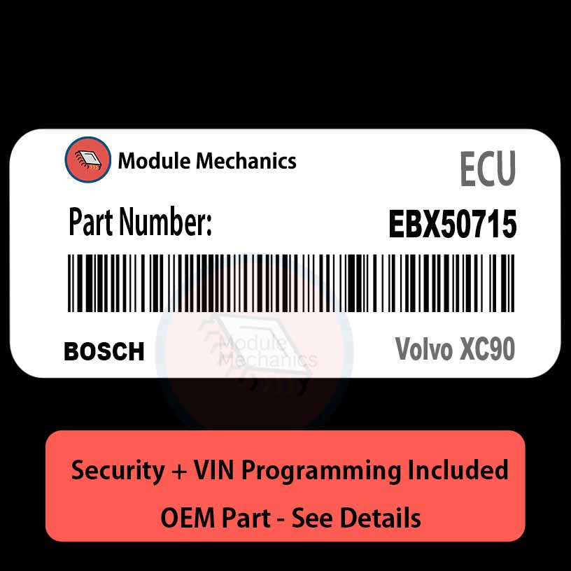 EBX50715 ECU with PROGRAMMING - VIN & Security | Volvo XC90 | ECM PCM Engine Control Computer OEM EBX50715 ECU with PROGRAMMING - VIN & Security | Volvo XC90 | ECM PCM Engine Control Computer OEM