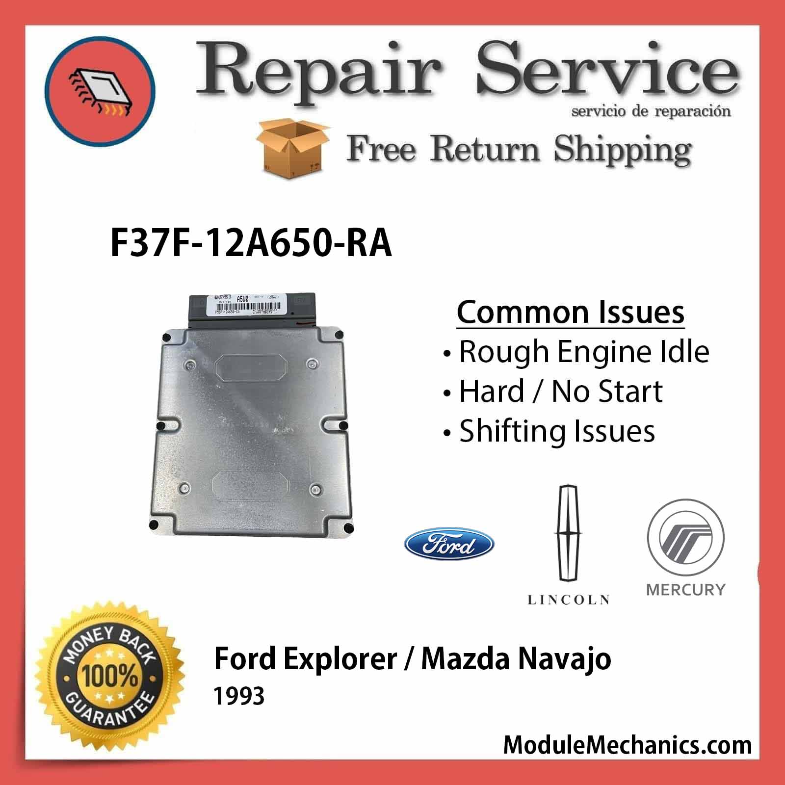 F37F-12A650-RA ECU - Repair Service | Ford Explorer / Mazda Navajo | ECM PCM Engine Control Computer OEM F37F-12A650-RA ECU - Repair Service | Ford Explorer / Mazda Navajo | ECM PCM Engine Control Computer OEM
