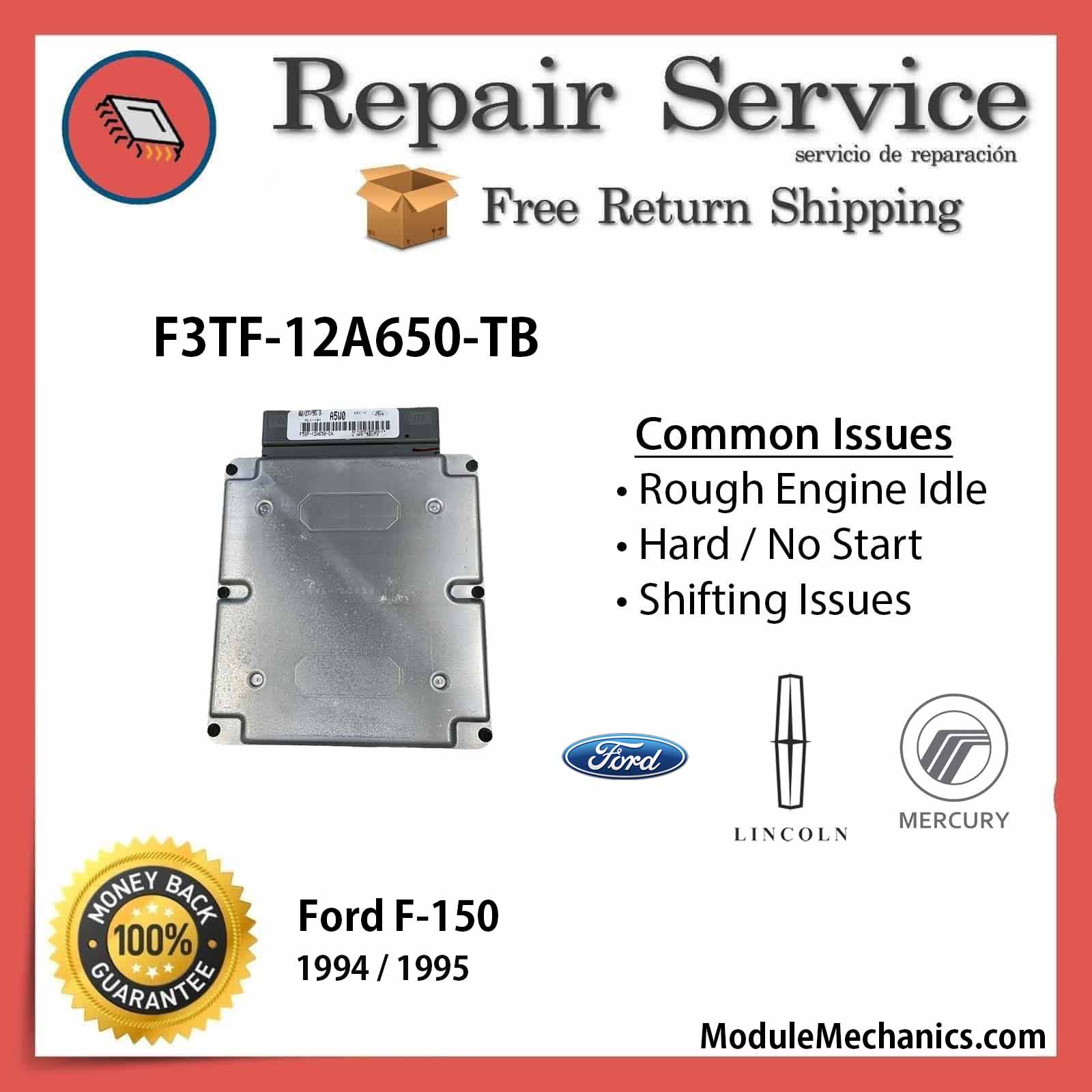 F3TF-12A650-TB ECU - Repair Service | Ford F-150 | ECM PCM Engine Control Computer OEM F3TF-12A650-TB ECU - Repair Service | Ford F-150 | ECM PCM Engine Control Computer OEM