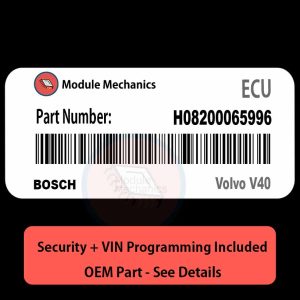 H08200065996 ECU with PROGRAMMING - VIN & Security | Volvo V40 | ECM PCM Engine Control Computer OEM