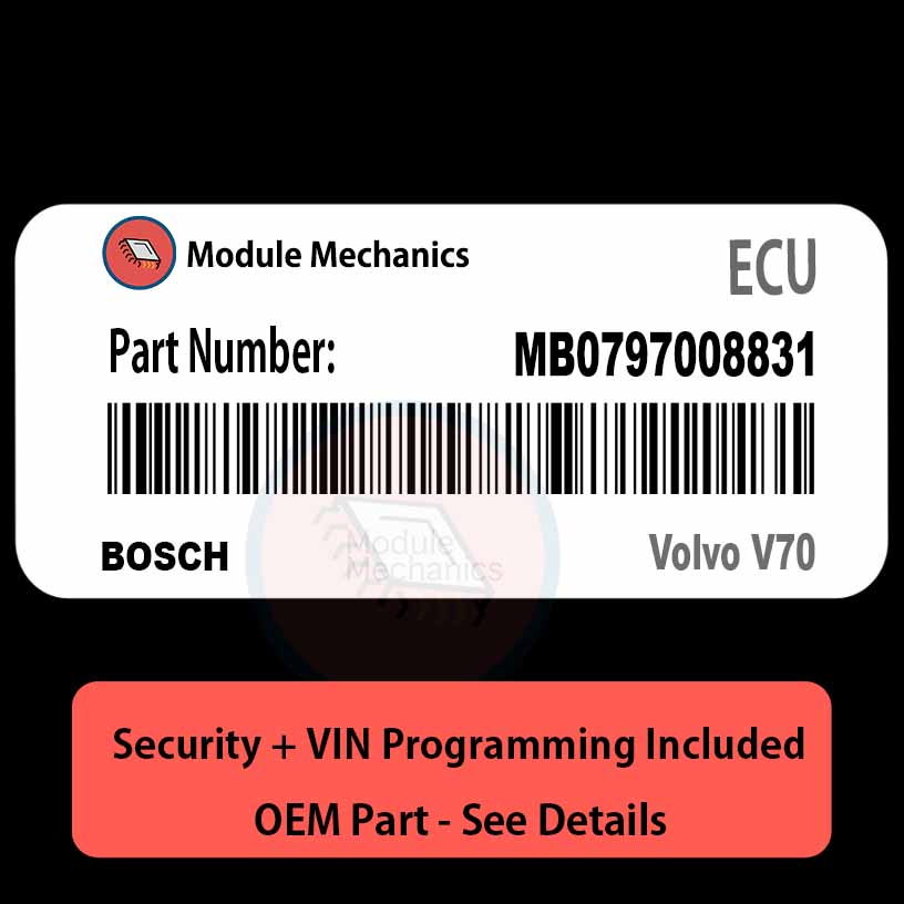 MB0797008831 ECU with PROGRAMMING - VIN & Security | Volvo V70 | ECM PCM Engine Control Computer OEM MB0797008831 ECU with PROGRAMMING - VIN & Security | Volvo V70 | ECM PCM Engine Control Computer OEM