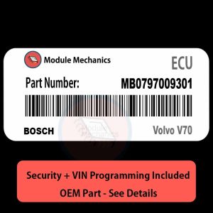 MB0797009301 ECU with PROGRAMMING - VIN & Security | Volvo V70  | ECM PCM Engine Control Computer OEM