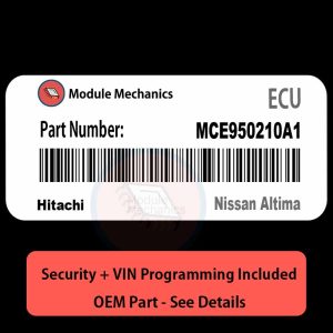 MCE950210A1 ECU with PROGRAMMING - VIN & Security | Nissan Altima | ECM PCM Engine Control Computer OEM