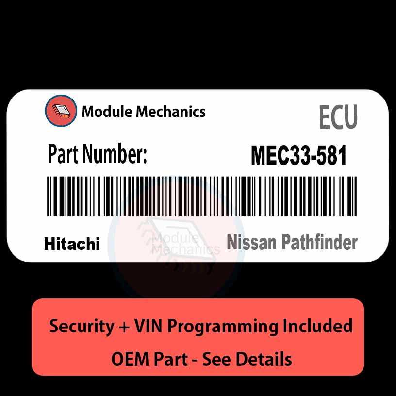MEC33-581 ECU with PROGRAMMING - VIN & Security | Nissan Pathfinder | ECM PCM Engine Control Computer OEM MEC33-581 ECU with PROGRAMMING - VIN & Security | Nissan Pathfinder | ECM PCM Engine Control Computer OEM