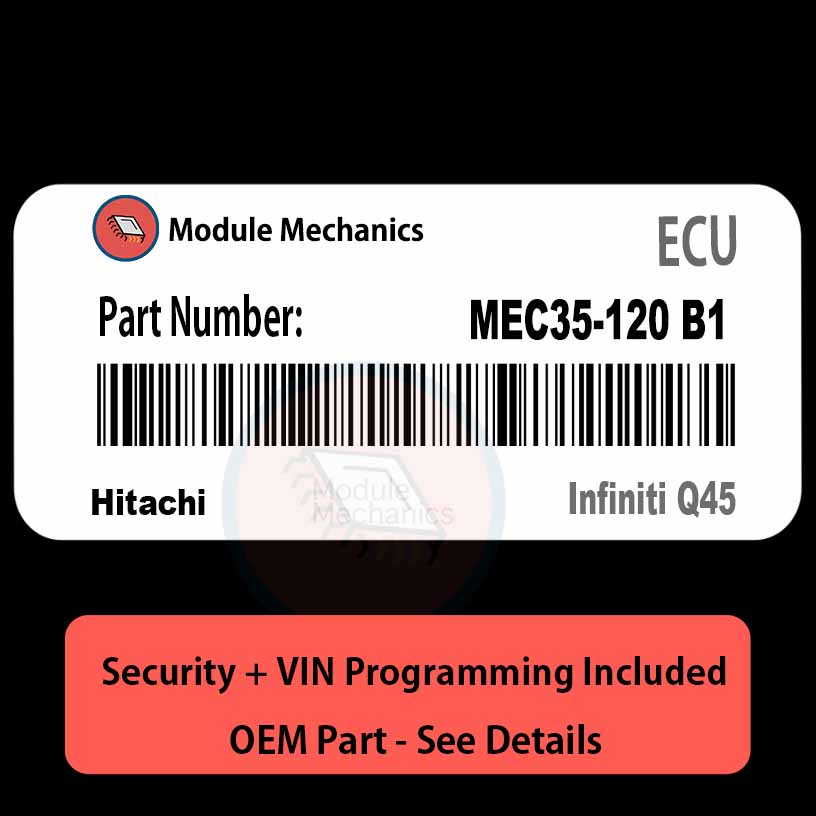 MEC35-120 B1 ECU with PROGRAMMING - VIN & Security | Infiniti Q45 | ECM PCM Engine Control Computer OEM MEC35-120 B1 ECU with PROGRAMMING - VIN & Security | Infiniti Q45 | ECM PCM Engine Control Computer OEM