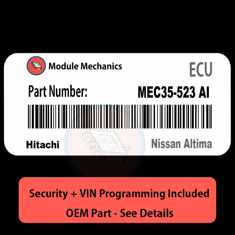 MEC35-523 AI ECU with PROGRAMMING - VIN & Security | Nissan Altima | ECM PCM Engine Control Computer OEM MEC35-523 AI ECU with PROGRAMMING - VIN & Security | Nissan Altima | ECM PCM Engine Control Computer OEM
