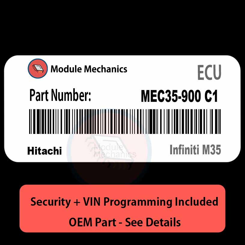 MEC35-900 C1 ECU with PROGRAMMING - VIN & Security | Infiniti M35 | ECM PCM Engine Control Computer OEM MEC35-900 C1 ECU with PROGRAMMING - VIN & Security | Infiniti M35 | ECM PCM Engine Control Computer OEM