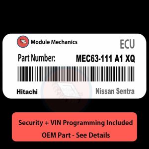 MEC63-111 A1 XQ ECU with PROGRAMMING - VIN & Security | Nissan Sentra | ECM PCM Engine Control Computer OEM