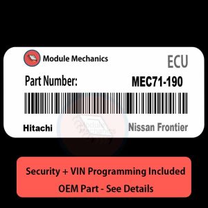 MEC71-190 ECU with PROGRAMMING - VIN & Security | Nissan Frontier | ECM PCM Engine Control Computer OEM